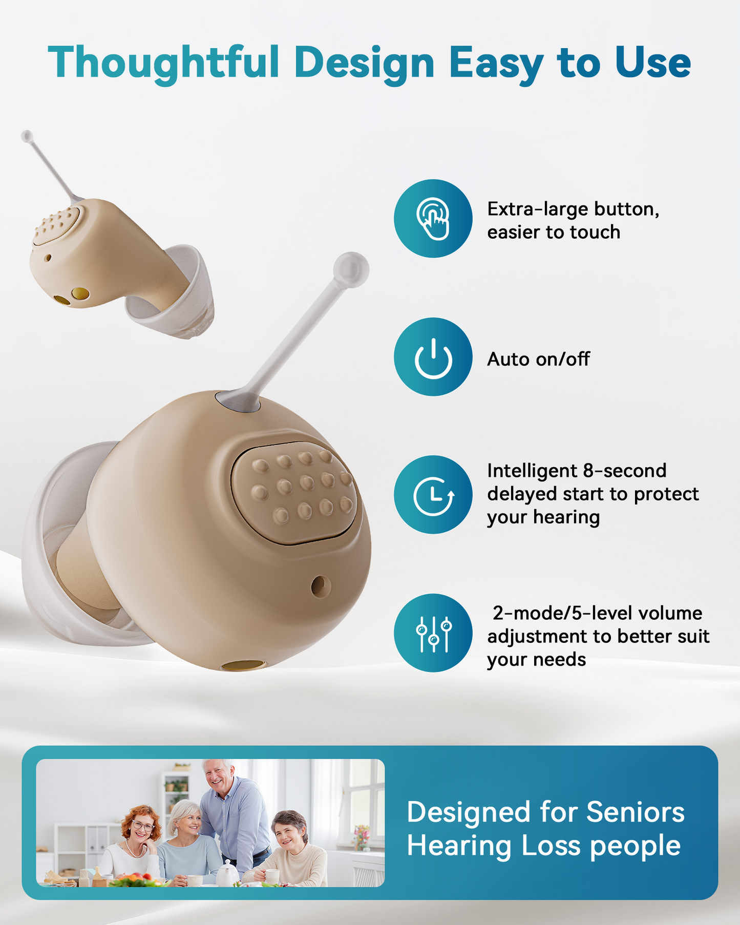 SEEDEAR Hearing Aids for Seniors-white