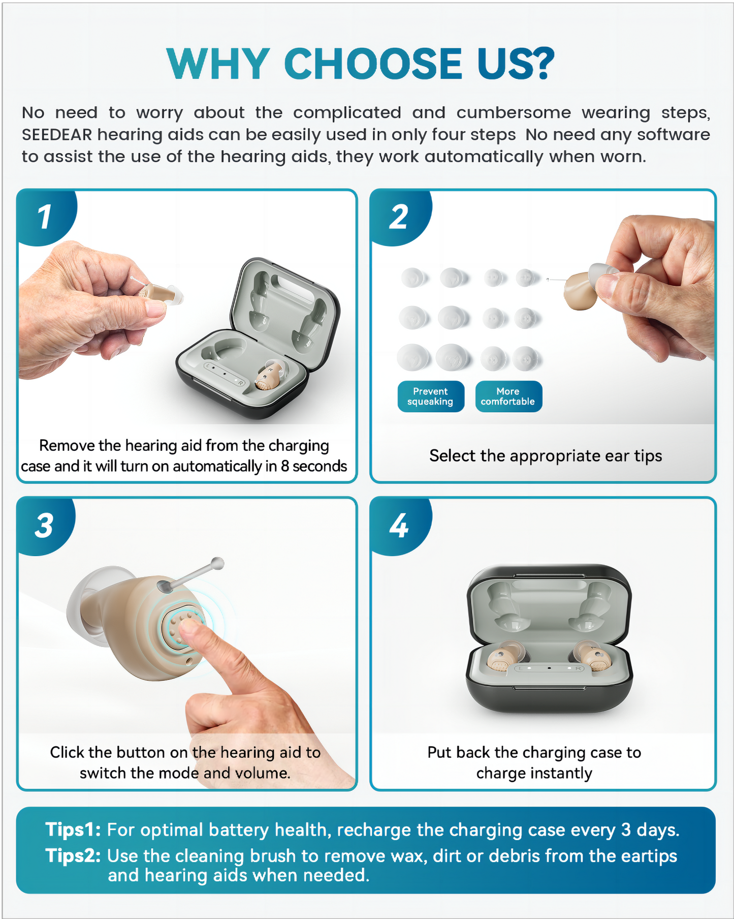 SEEDEAR Hearing Aids for Seniors-Gray